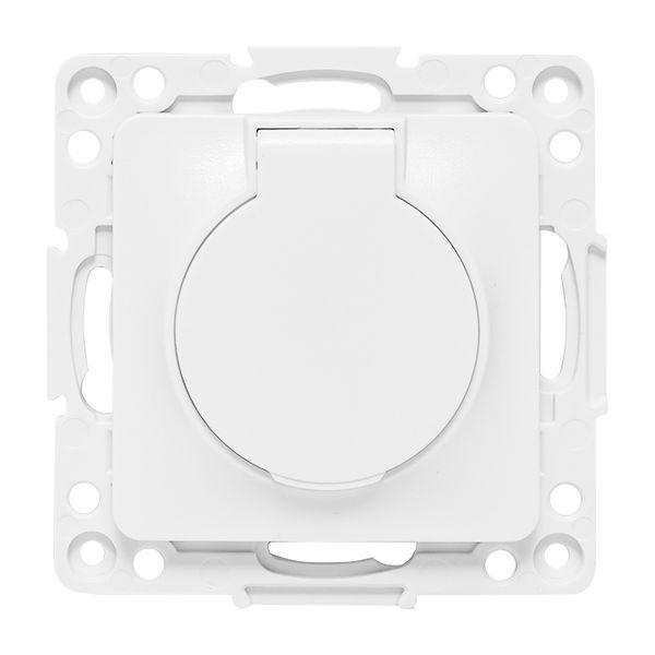 Розетка 1-м СП Стокгольм 16А IP44 с заземл.защ. шторки с крышкой механизм бел. PROxima EKF EYR16-028-10-44