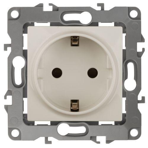 Розетка 1-м СП Эра12 12-2111-02 16А IP20 16AX 250В 2P+E Schuko винт сл. кость Эра Б0029237