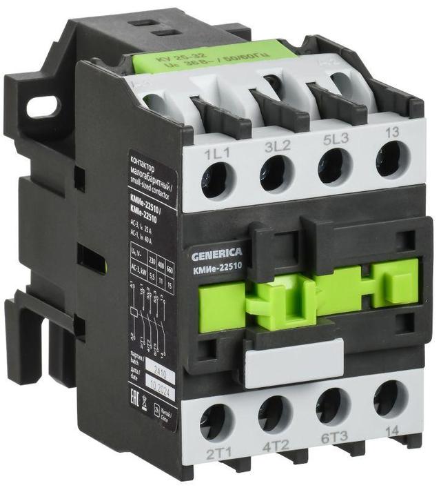Контактор КМИе-22510 25А 36В/АС3 1НО IEK KKME21-025-036-10
