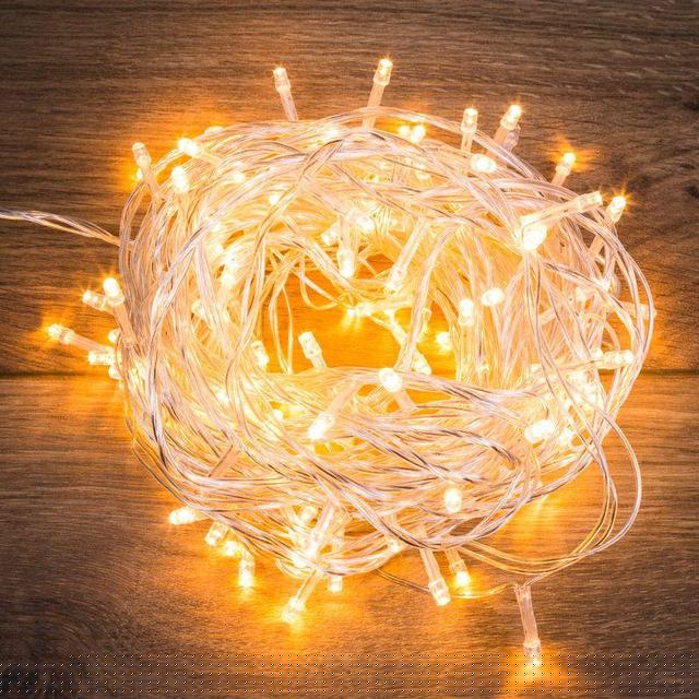 Гирлянда светодиодная "Твинкл Лайт" 15м 120LED тепл. бел. 6.9Вт IP20 провод ПВХ прозр. Neon-Night 303-196
