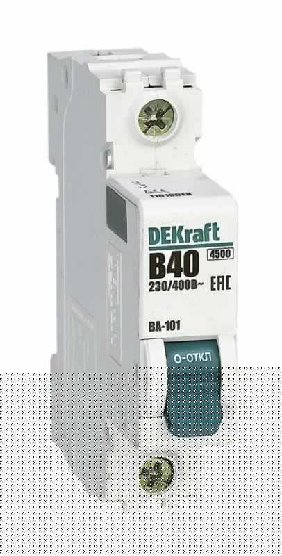 Выключатель автоматический модульный 1п B 40А 4.5кА ВА-101 DEKraft 11010DEK
