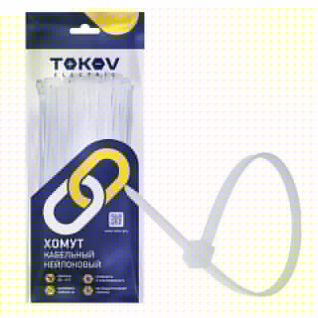 Хомут кабельный нейлоновый бел. 3.6х300 (уп.100шт) TOKOV ELECTRIC TKE-HNS-3.6-300-W/100