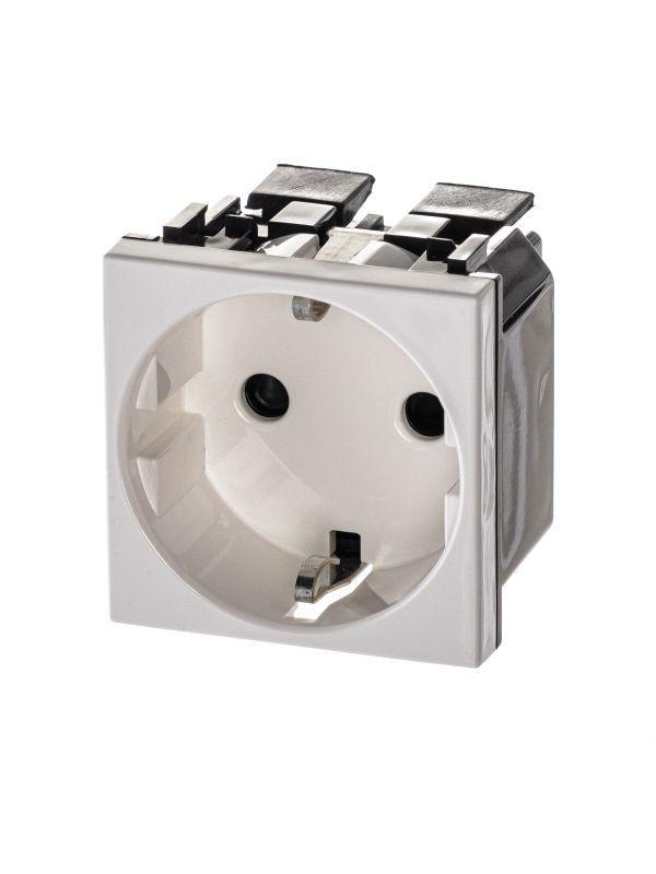 Розетка 1-м СП 2мод. Zenit 16А IP21 250В с заземл. Schuko защ. шторки безвинтов. клеммы механизм альп. бел. ABB 2CLA228860N1101