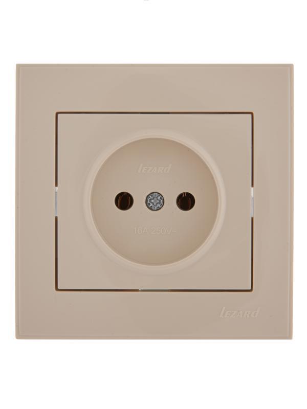 Розетка 1-м СП Rain 16А IP20 без заземл. керамика крем. LEZARD 703-0303-121